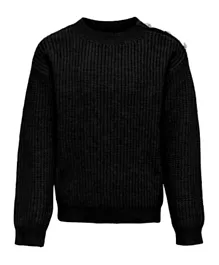 Only Kids Long Sleeves Bling Sweater - Black