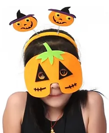 Highland Halloween Pumpkin Mask with Hairband