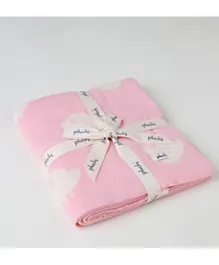 Pluchi Knitted Baby Blanket Birdies - Baby Pink & Ivory