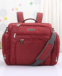 Babyhug Multipurpose Backpack Style Diaper Bag - Maroon