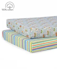 Babyhug Premium 100% Cotton Transport Bed Sheets - Set Of 2
