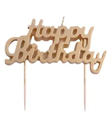 Highland – Gold Happy Birthday Candle Cake Topper
