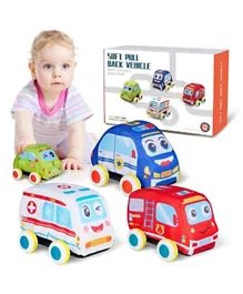 BAYBEE Soft Pull Back Vehicles - 4 Pieces