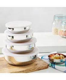 HomeBox Stainless Steel Food Storage Bowl Set With Lid - Set of 5 Bowls