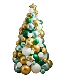 Ginger Ray Green, Gold And White Balloon Christmas Tree