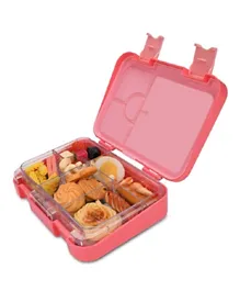 ليتل انجيل - علبة طعام بستة أقسام مع مقبض - وردي
