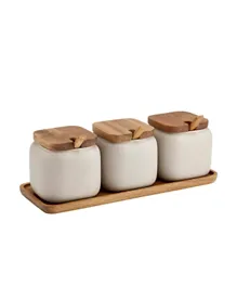 Ladelle Essentials Stone Canister & Spoon Counter