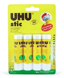 UHU Glue Stick Blister Pack of 4 - 8.2g