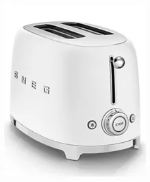Smeg 50's Retro Style 2 Slice Toaster with Removable Crumb Tray 950W TSF01WHMUK - White