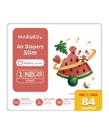 MAKUKU Air Diapers Slim Jimbo Pack Size 1 - 84 Pieces