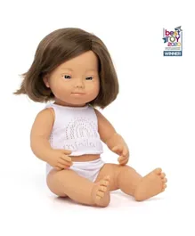 Miniland Baby Doll Caucasian Girl with Down Syndrome - 38 cm