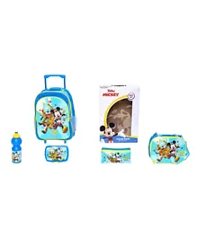 Disney Mickey Mouse 5 In 1 Trolley Backpack Set - 18 Inches