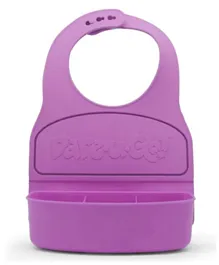Dare U Go One Piece Bib and Plate with Compartments Purple - Large Packaging