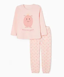 Zippy Monster Queen Pajamas Set - Pink