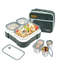 Snack Attack TM School Bento Lunch Box & Lunch Bag- Green