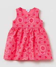 OVS Poplin Geometric Print Dress - Pink