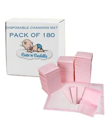 Cute 'n' Cuddle Disposable Changing Mats Pink - Pack of 180