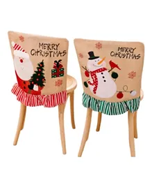 Highland Merry Christmas Jute Chair Cover - 2 Pieces