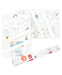 Meri Meri Space Colouring Posters White - Pack of 2