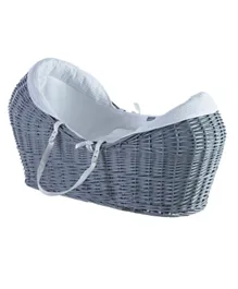 Kinder Valley Waffle Pod Moses Basket With Rocking Stand - White and Grey
