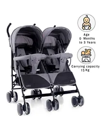 Babyhug Deuce Twin Stroller - Grey