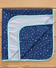 Babyhug Cotton Diaper Changing Mat and Bed Protector - Navy Blue