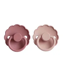 FRIGG Daisy Silicone Baby Pacifier 2-Pack Blush/cedar - Size 2
