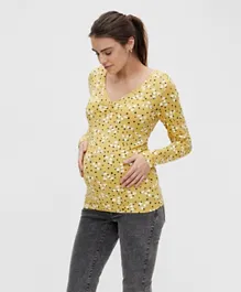 Mamalicious Mlhilde Long Sleeved Maternity Top - Misted Yellow