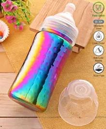 Babyhug Stainless Steel Feeding Bottle Rainbow Design  - 300 ml