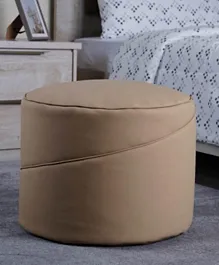 PAN Home Luxe Leather Footstool - Beige