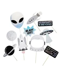 Hootyballoo Space Party Photo Booth Props - Pack of 10