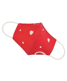 ProMax Hearts 3 Layered Reusable Face Mask - Red