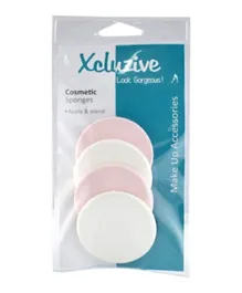 Xcluzive 4 Latex Cosmetic Sponges Round - Pack of 4