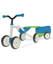 Chillafish Quadie 4-Wheeled Grow With Me Ride-On Bike with Traillie - Blue