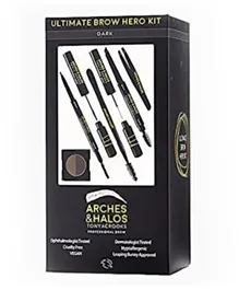 Arches And Halos Ultimate Brow Hero Kit Dark - 7 Pieces