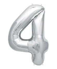 Eurowrap Ballunar Number 4 Foil Balloon - Silver