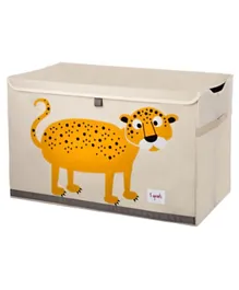 3 Sprouts Toy Chest Leopard - Beige Yellow