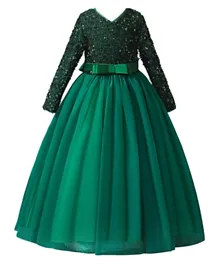 DDaniela Party Glitter A line Dress - Dark Green