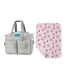 Star Babies Diaper Bag with Pacifier Bag and Reusable Changing Mat Printed - Pink