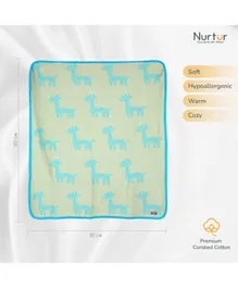 Nurtur 100% Cotton Knitted Baby Blanket Giraffe - Green