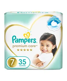 Pampers Premium Care Taped Baby Diapers Size 7 -  35 Pieces