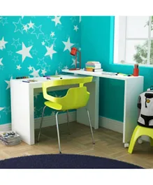 HomeBox Bianca Londrina Study Desk , Adjustable L-Shape , Durable & Sleek , 5+ Years , 120x46x81cm , Relocation-Friendly Design