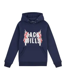 Jack Wills Logo Graphic Hoodie - Blue
