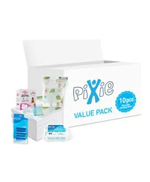 Pixie Disposable Changing Mats  Bibs  Breast Pads   Water Wipes  Nappy Bags - Value Pack of 5