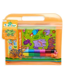 Ooly Mini Traveler Coloring & Activity Kit Jungle Friends