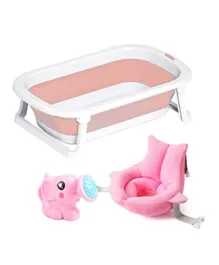ستار بيبيز - حوض استحمام قابل للطي مع مغسلة استحمام ولعبة فيل