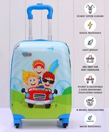 Babyhug Kids Small  2 Day Trip Trolley Bag Car Print - 18 Inches