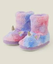 Monsoon Children Unicorn Slipper Boots - Multicolor