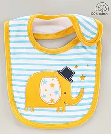 Babyhug Bib Velcro Closure Elephant Patch - Multicolor