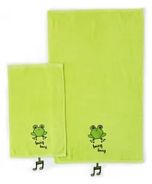 Milk&Moo Cacha Frog Baby Towel Set of 2 - Green